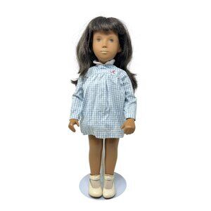 Sasha Doll  Brunette Dark Complexion Blue Gingham Dress White Shoes READ